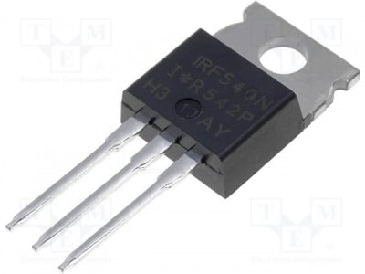 IRF540NPBF Транзистор: N-MOSFET; униполарен; 100V; 33A; 140W; TO220AB